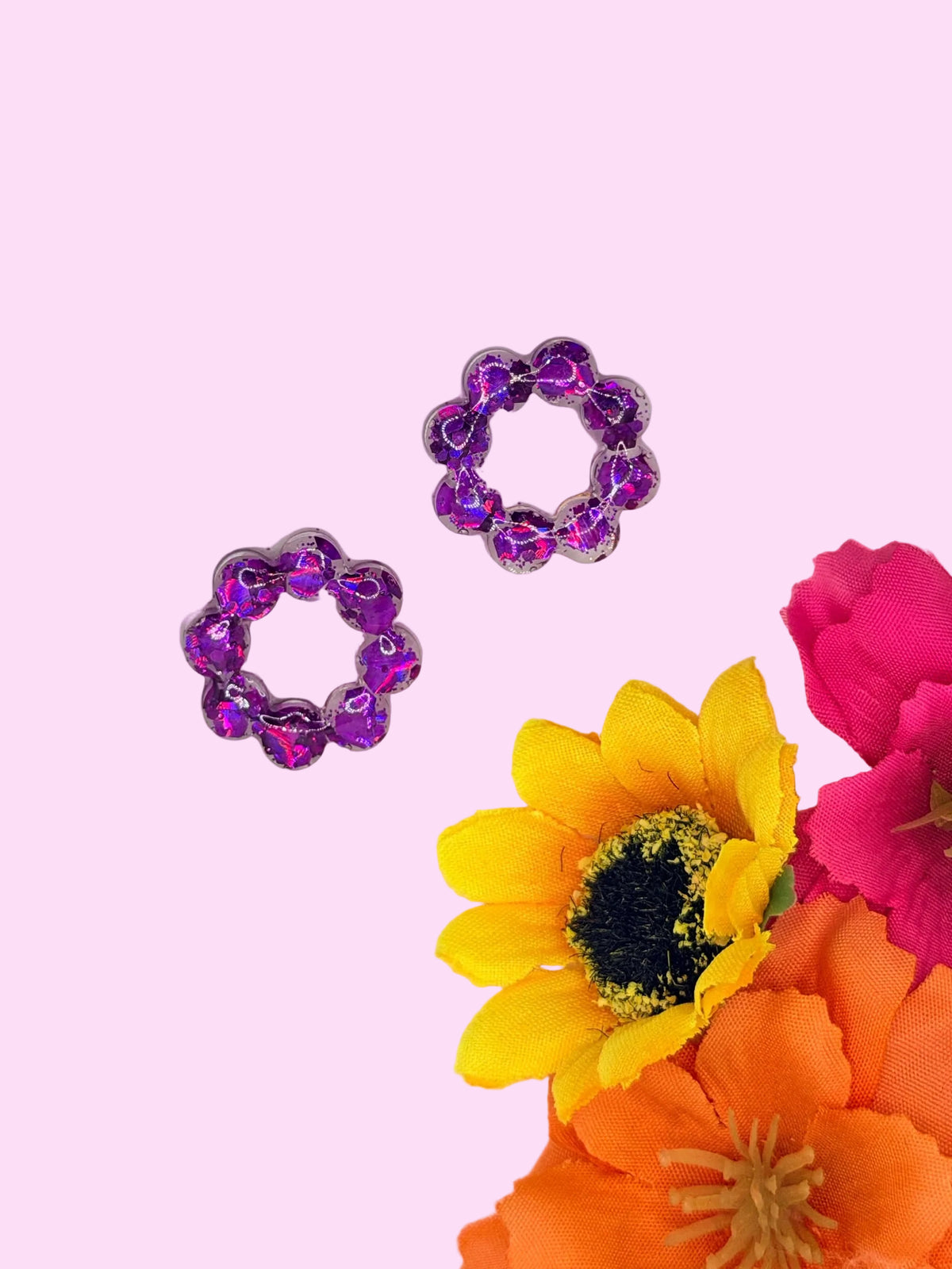 Les Bloom baby’s violet pailleté