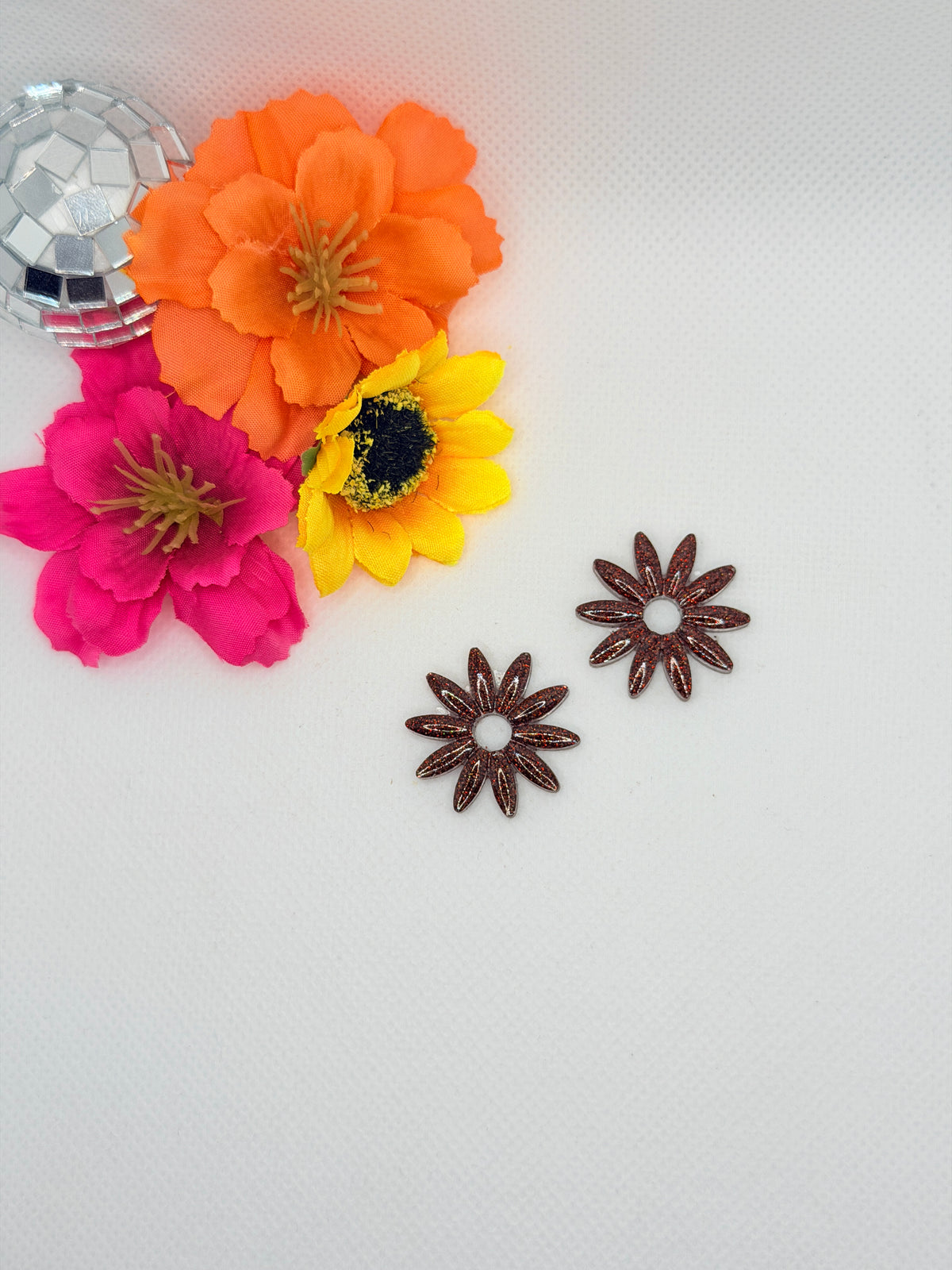 Les Bloom marguerite marron pailleté