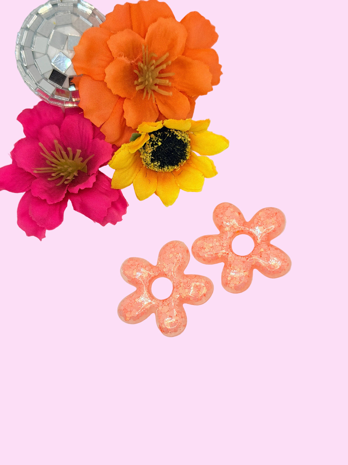 Les Bloom rose pale pailleté
