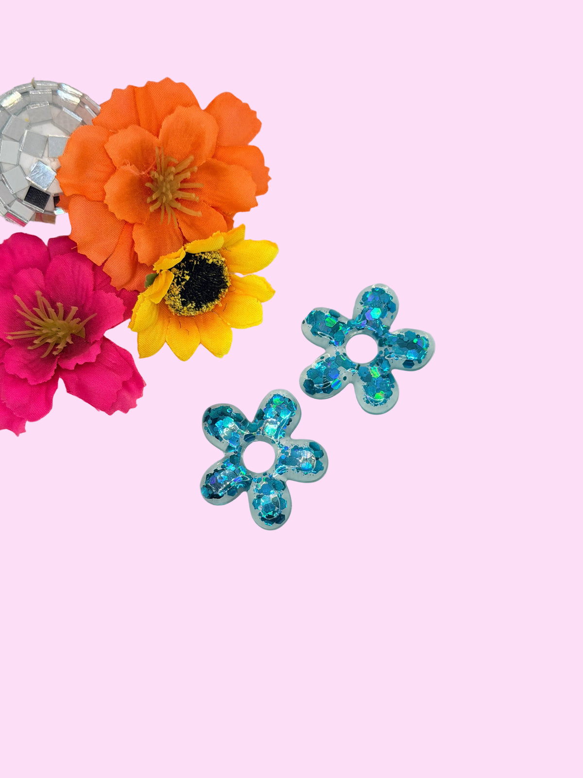Les Bloom bleu turquoise pailleté